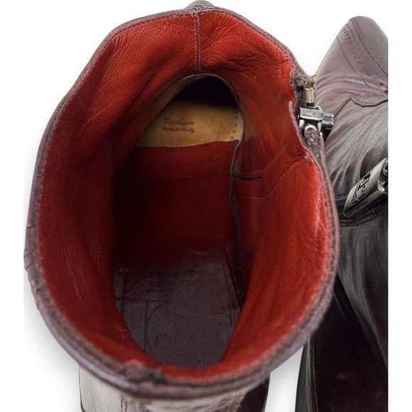 Jo Ghost Boots Mens 40 US 7 Burgundy Leather Side Zip Pointed Toe Brogue Italy main image 11